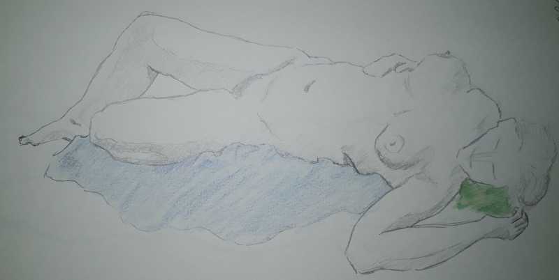 Woman, 3 of 4, pencil and coloured pencil