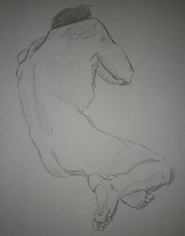 Man, 6 of 7, reclined, pencil