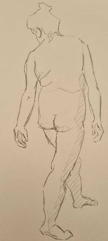 Woman, 7 of 11, standing, pencil