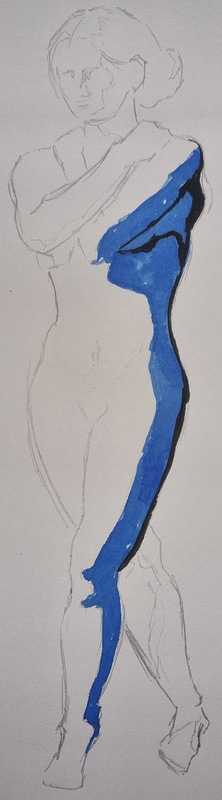 Woman, 2 of 7, standing, pencil/ink