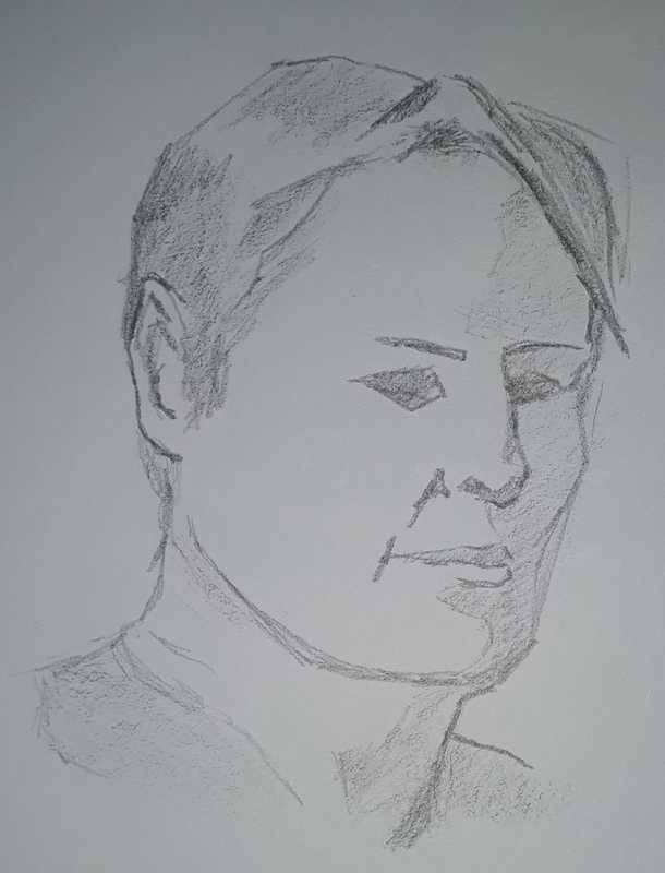 Woman, 5 of 6, portrait, pencil