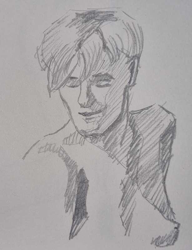 Woman, 5 of 6, portrait, pencil