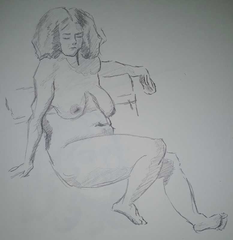 Woman, 6 of 7, reclined, pencil