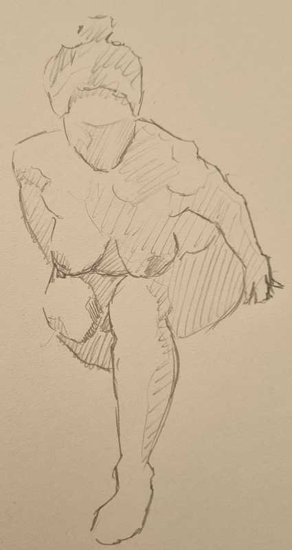 Woman, 8 of 11, seated, pencil