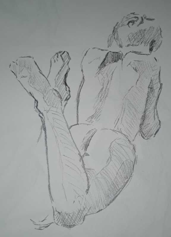 Woman, 2 of 6, seated, pencil