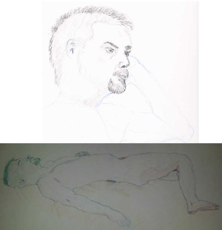 Man, head and reclining