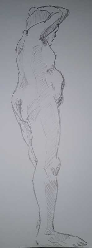 Man, 1 of 4, standing (side), pencil