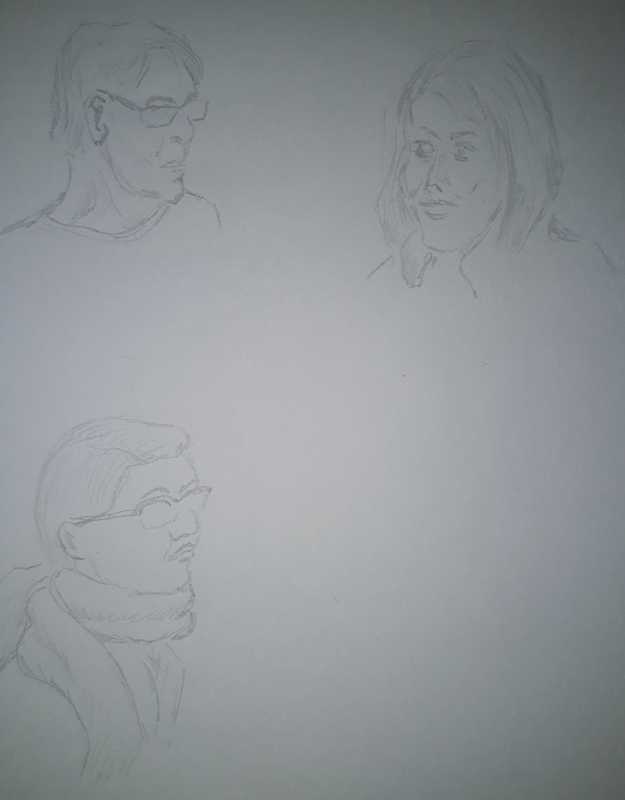 Artist sketches, 2 of 4, pencil