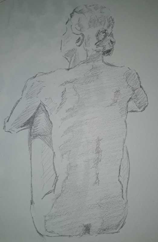 Woman, 3 of 6, seated, pencil