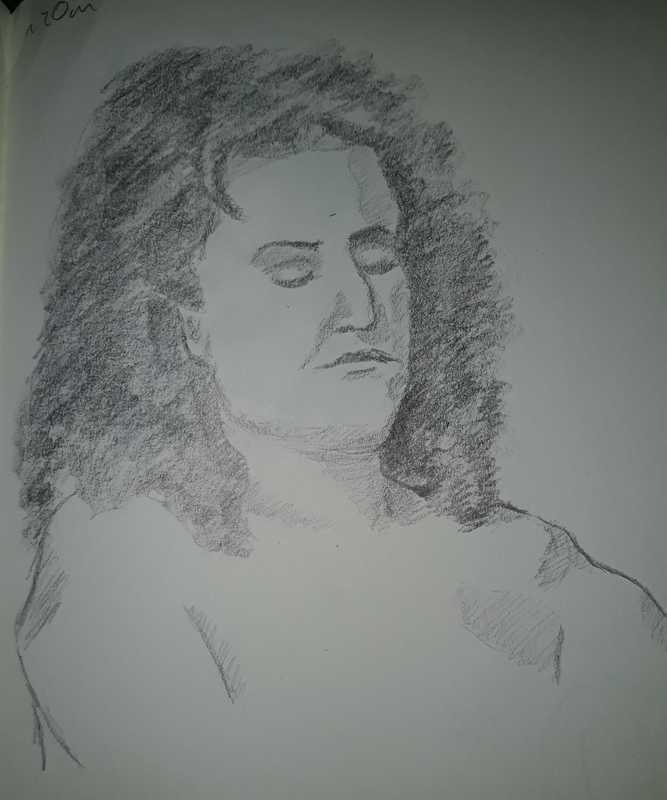 Woman, 5 of 6, portrait, pencil