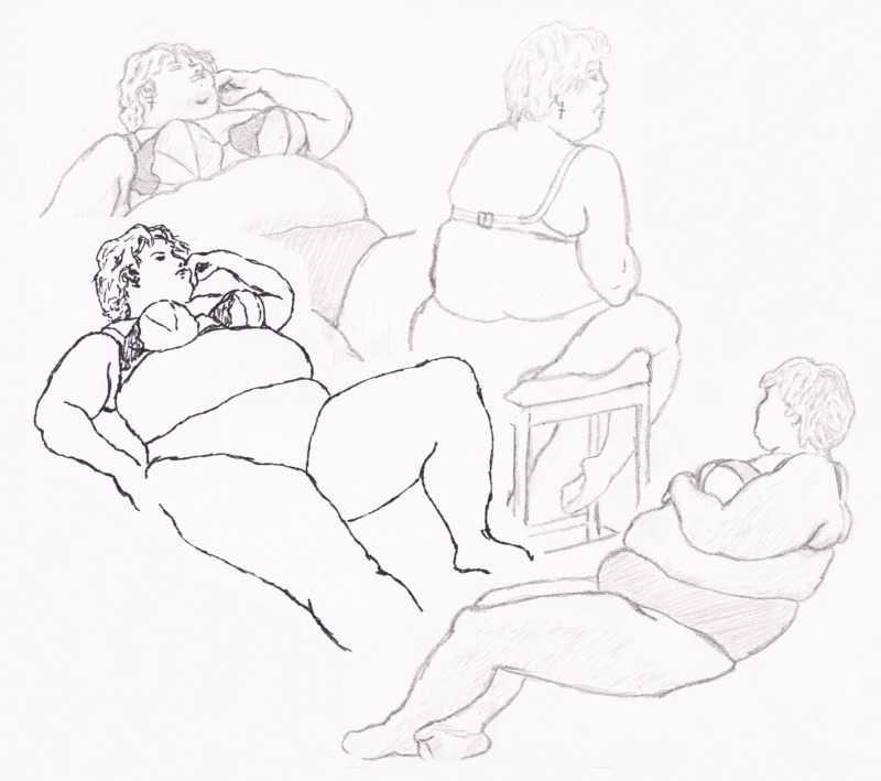 Seated / reclining lady