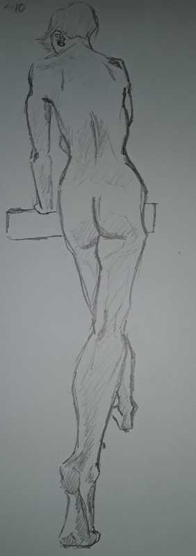 Woman, 4 of 8, standing (rear), pencil