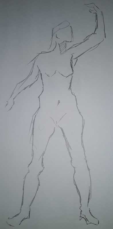 Woman, 4 of 5, standing (2 min), pencil