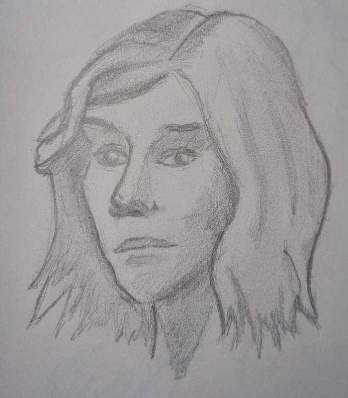 Woman, 3 of 3, portrait, pencil
