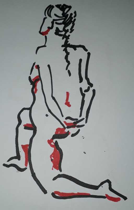 Woman, 2 of 5, marker pens, 3 minutes