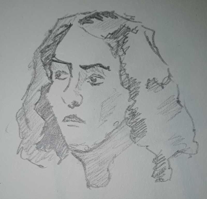 Woman, 3 of 7, portrait, pencil