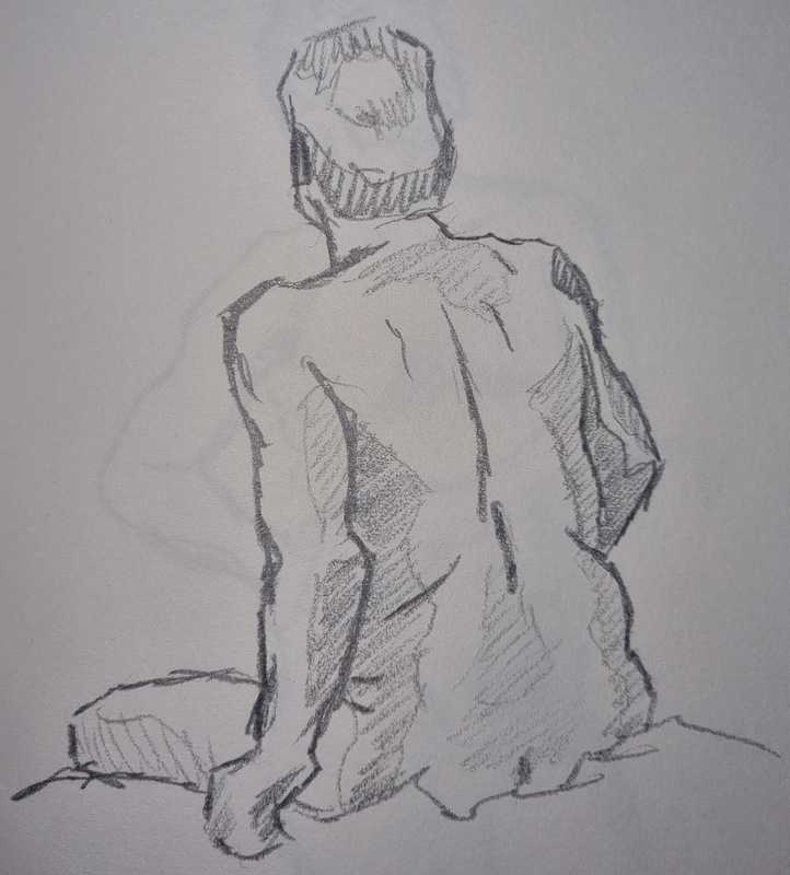 Man, 2 of 5, seated, pencil