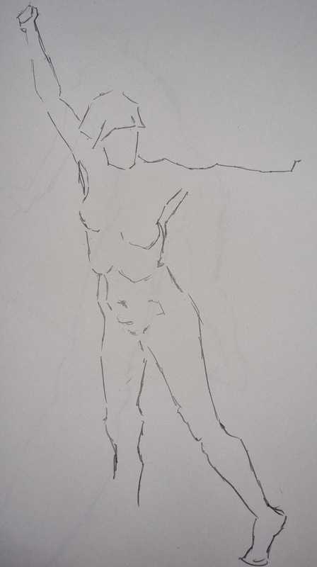 Woman, 1 of 8, standing, pencil