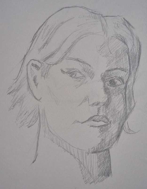 Woman, 4 of 4, portrait, pencil
