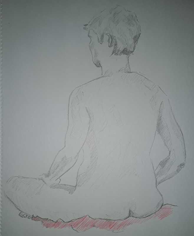 Woman, 5 of 6, seated (rear), pencil