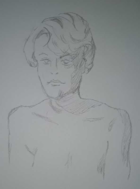 Woman, 4 of 4, portrait, pencil