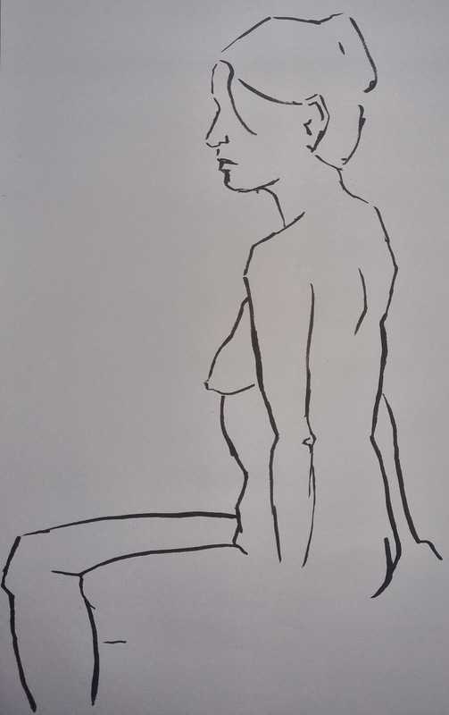 Woman, 7 of 7, seated, ink