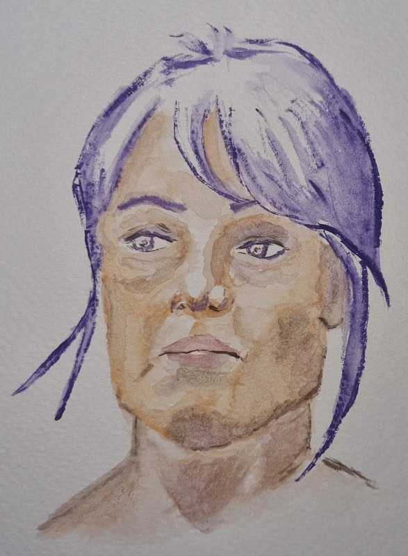 Woman, portrait, watercolour