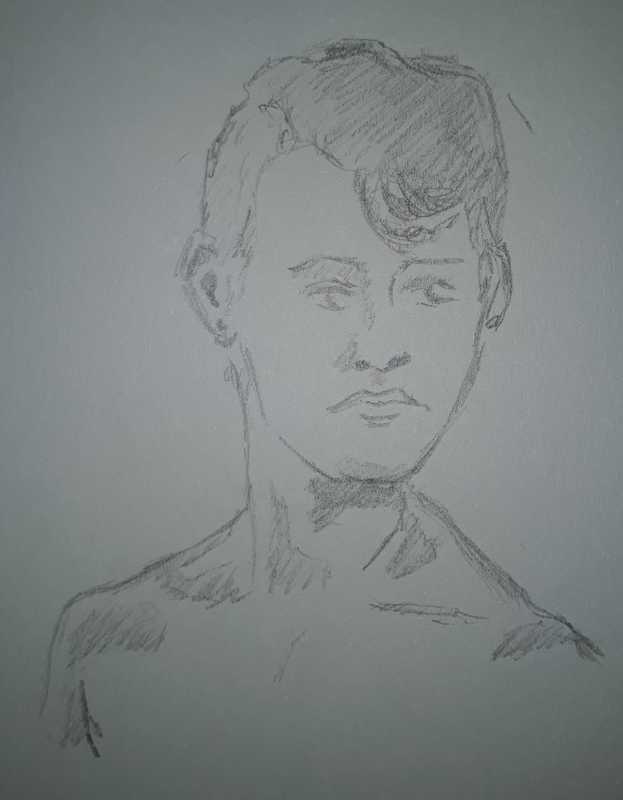 Woman, 3 of 6, portrait, pencil