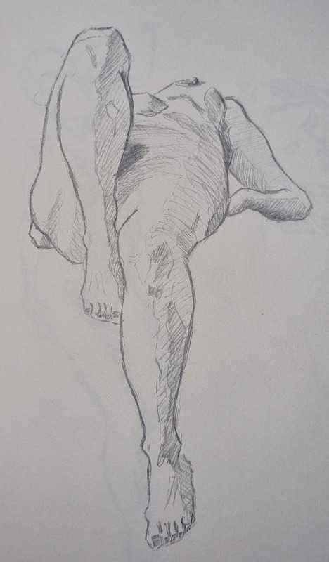 Woman, 3 of 4, reclined, pencil