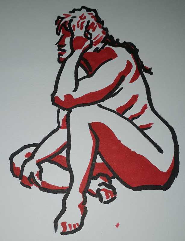 Woman, 4 of 5, marker pens