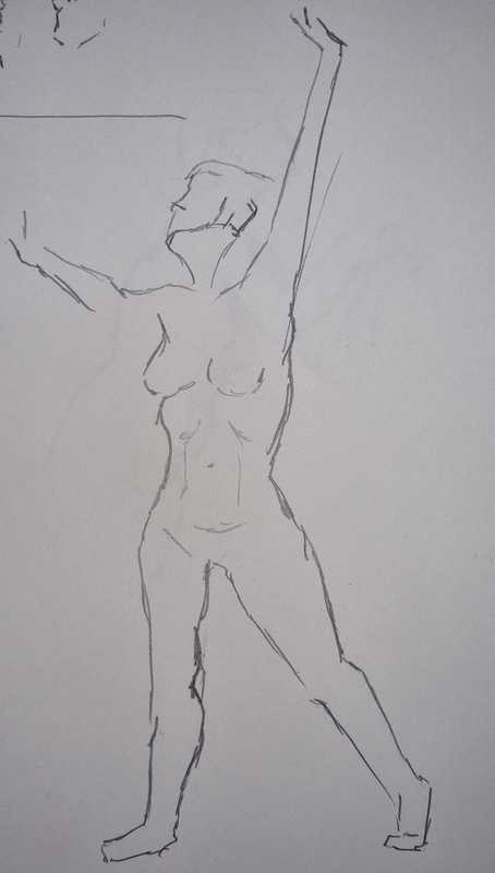 Woman, 1 of 8, standing, pencil