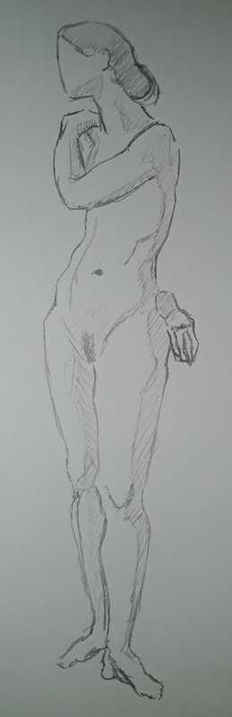 Woman, 4 of 4, standing, pencil