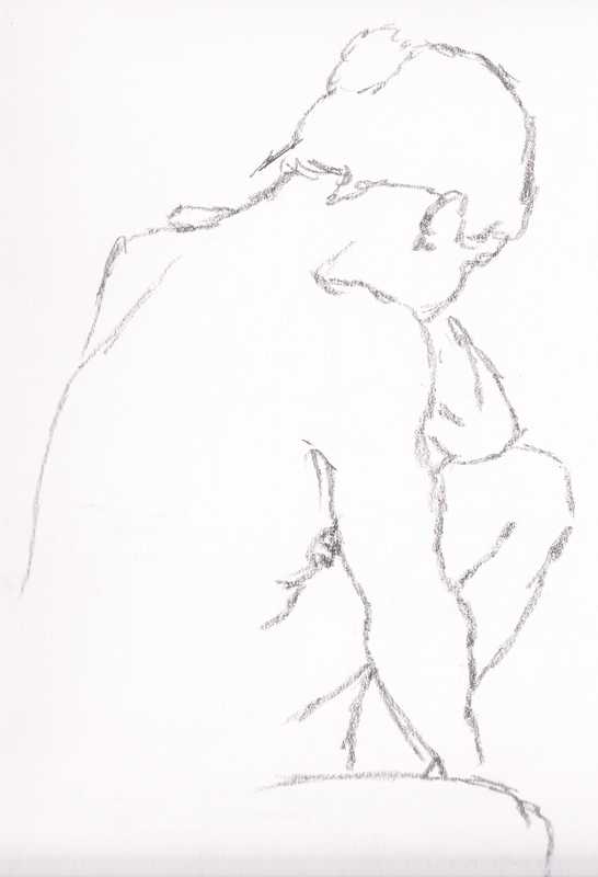 Seated lady, rear angle