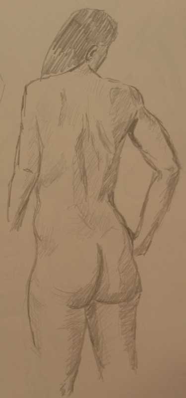 Woman, pencil, 5 of 5, standing