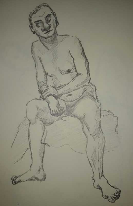 Man, 4 of 4, seated (goblinised), pencil
