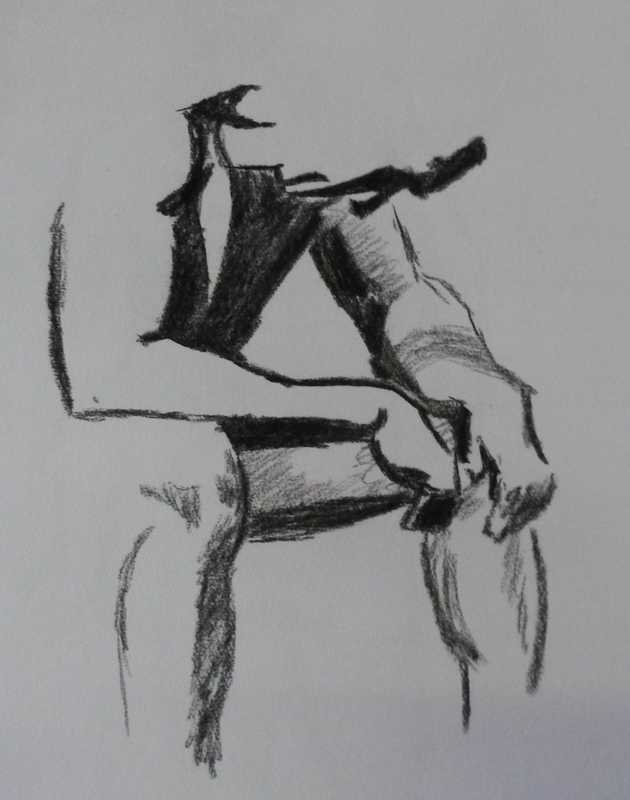 Man, charcoal, 2 of 3