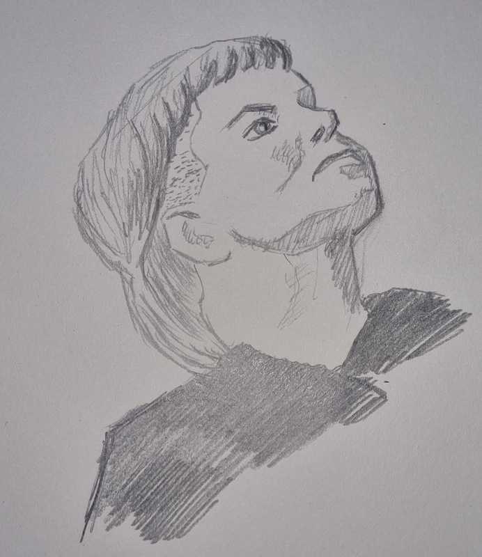 Woman, 6 of 6, portrait, pencil