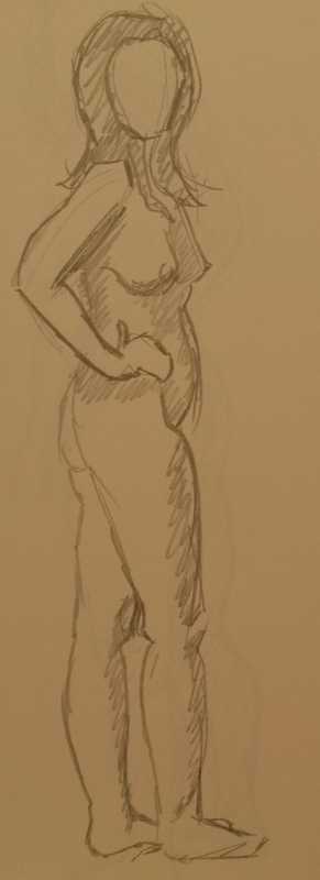 Woman, pencil, 1 of 5, standing
