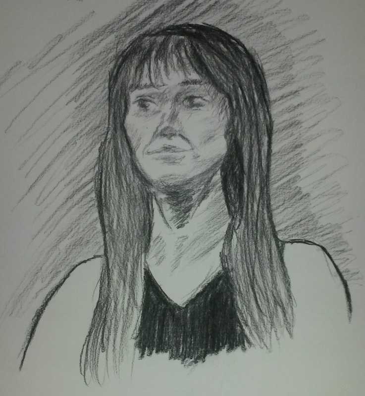 Woman, 1 of 3, portrait, charcoal