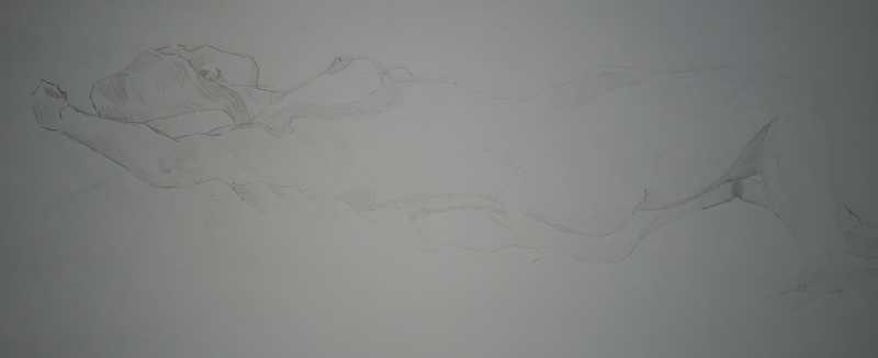 Woman, 3 of 4, lying (side), pencil