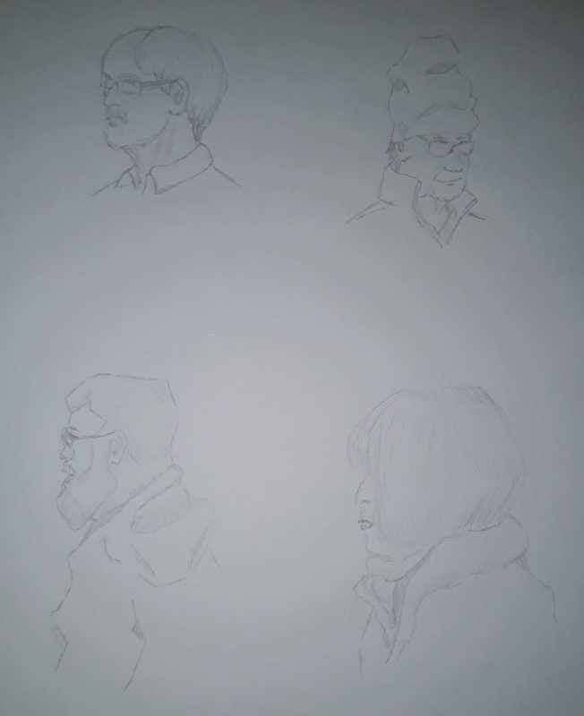Artist sketches, 1 of 4, pencil