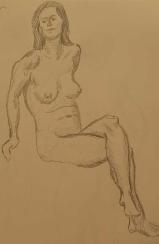 Woman, pencil, 4 of 5, seated