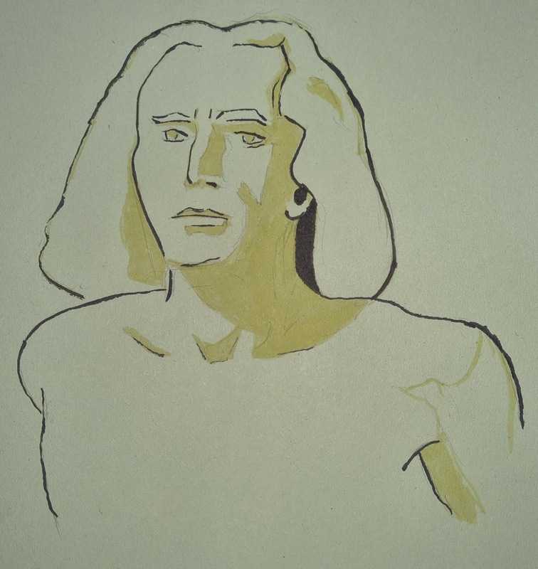 Man, 4 of 6, portrait, pencil/ink/coloured paper