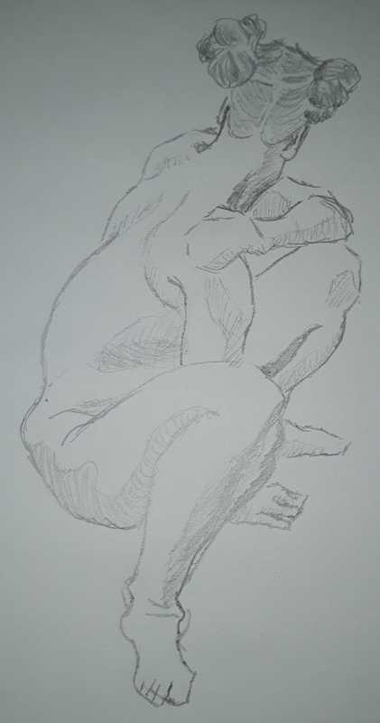 Woman, 3 of 5, crouched