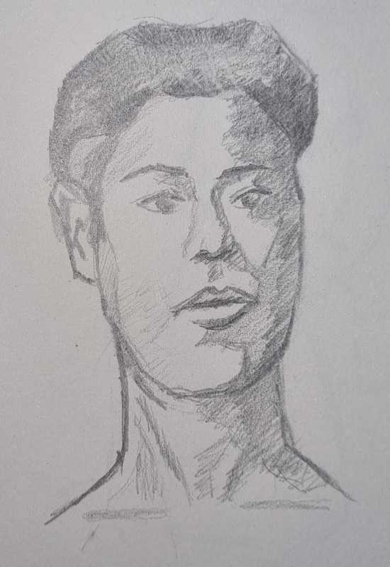 Woman, 3 of 4, portrait, pencil