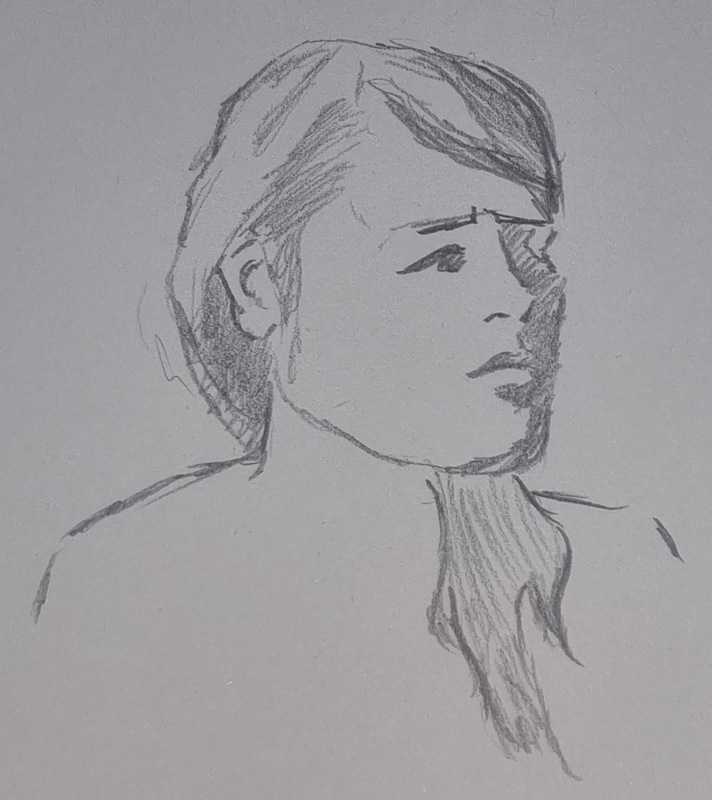 Woman, 3 of 3, portrait, pencil