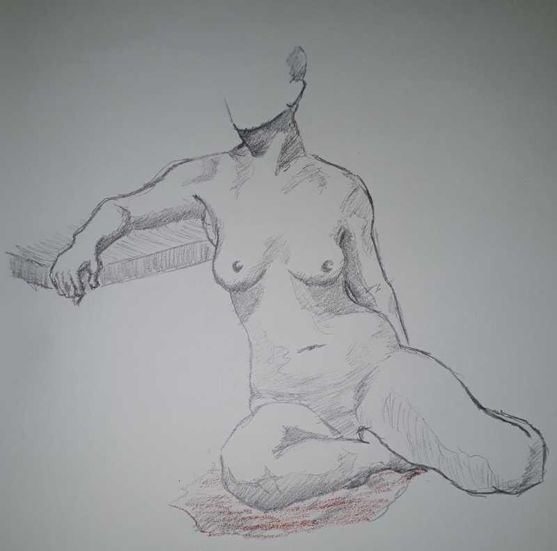 Woman, 5 of 5, seated, pencil