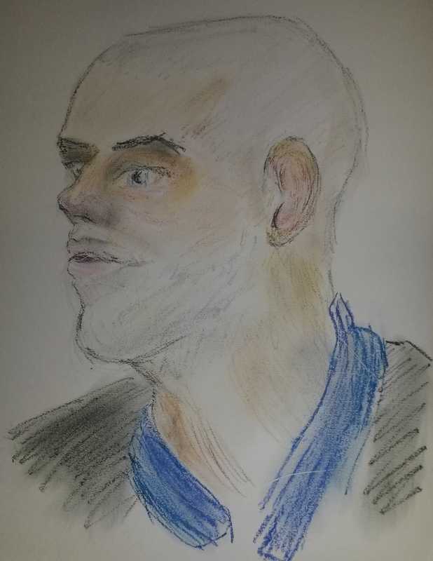 Portait, male, 1 of 3, oil pastels